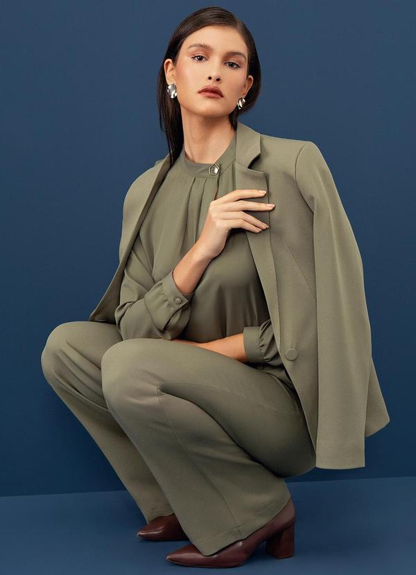 Principessa - Blazer de Alfaiataria Creponada Verde Veridiana 7