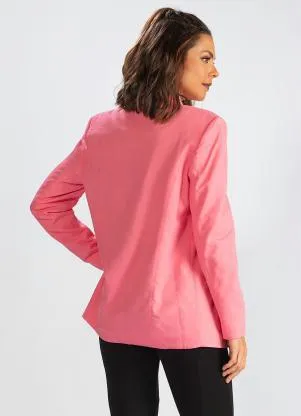 Hering - Blazer de Alfaiataria em Linho Rosa - HERING