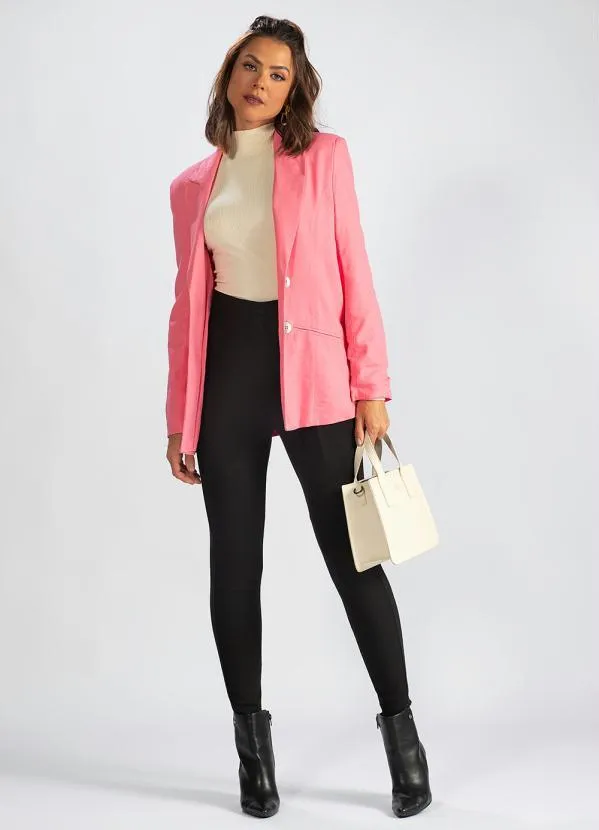 Hering - Blazer de Alfaiataria em Linho Rosa 3