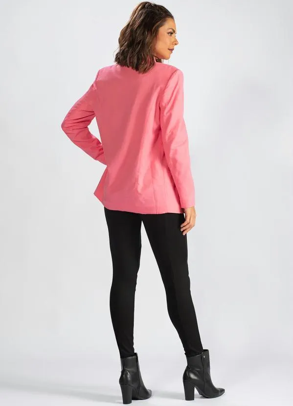 Hering - Blazer de Alfaiataria em Linho Rosa 4
