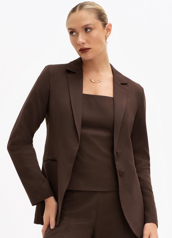 Principessa - Blazer de Alfaiataria Intermediário Marrom 9