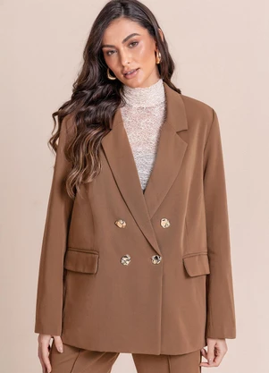 Angel - Blazer de Alfaiataria Marrom - ANGEL