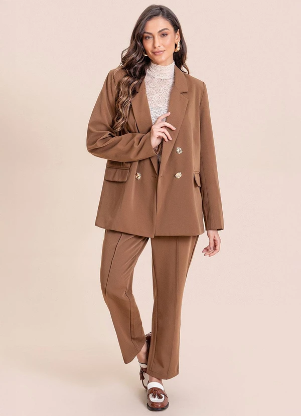 Angel - Blazer de Alfaiataria Marrom 3