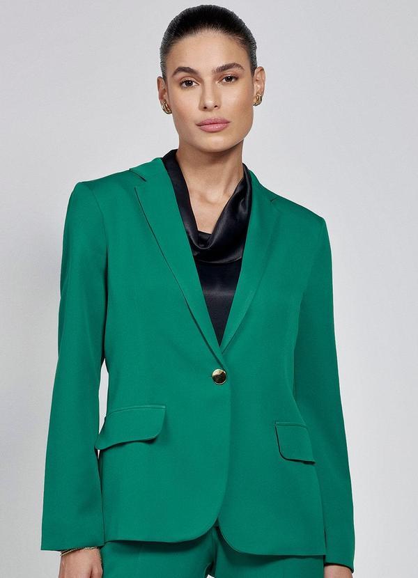 Principessa - Blazer de Alfaiataria Verde Botão Único Tanise
