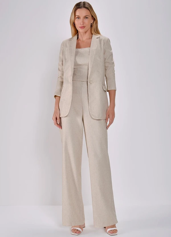 Principessa - Blazer de Linho com Botão Único Maiara 3