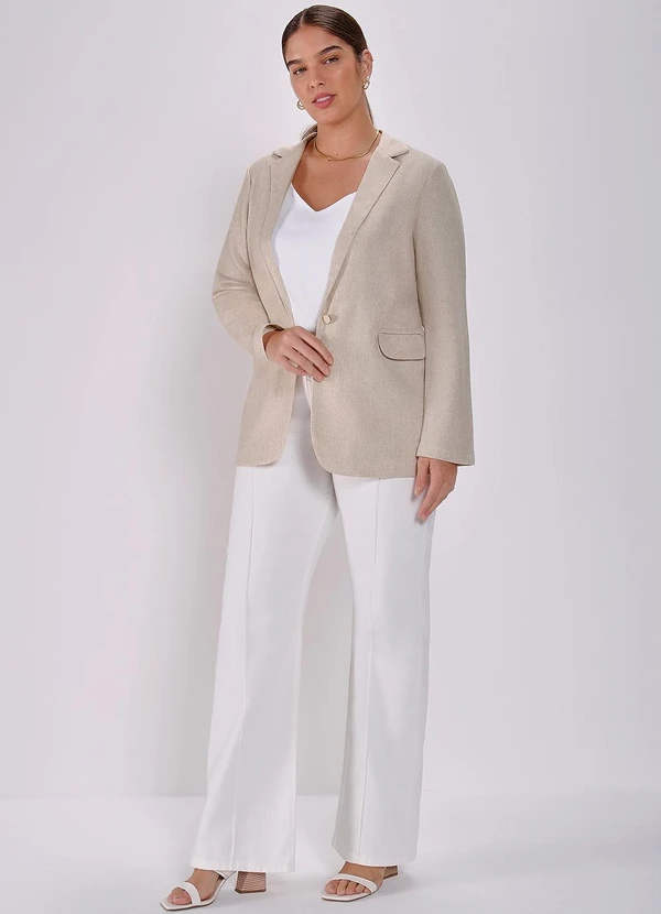 Principessa - Blazer de Linho com Botão Único Maiara 8