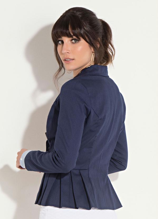 Quintess - Blazer Drapeado Azul Marinho 2