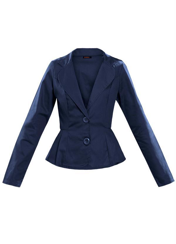 Quintess - Blazer Drapeado Azul Marinho 8