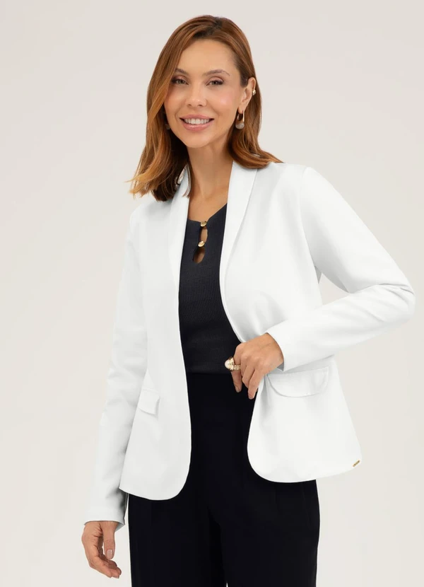 Cativa - Blazer em Alfaitaria Off White
