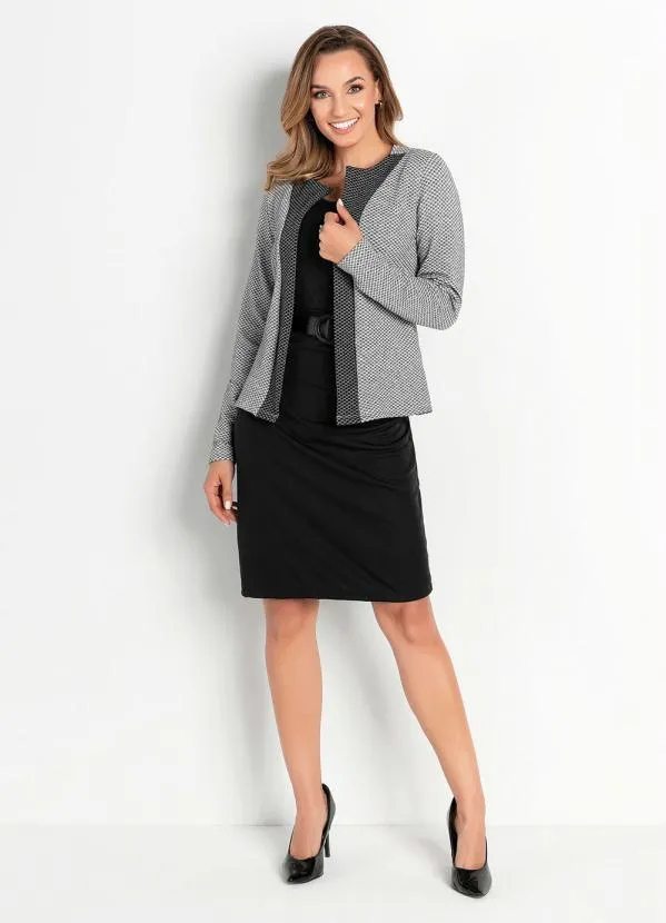 Rosalie - Blazer em Malha Jacquard  Cinza 4