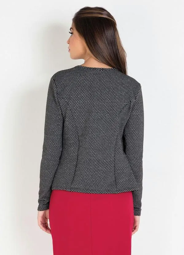 Rosalie - Blazer em Malha Jacquard  Preto 2