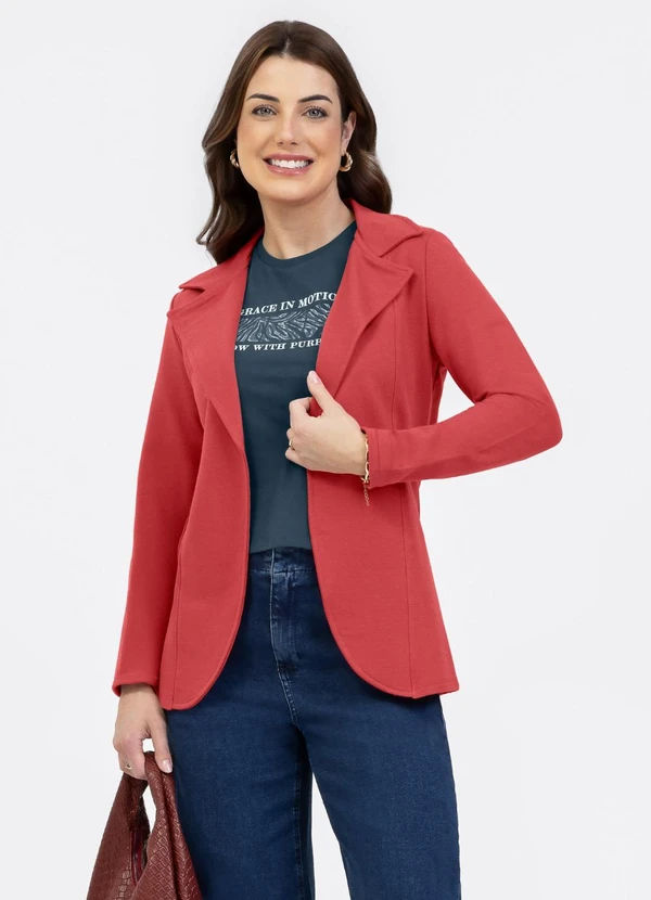 Habana - Blazer em Moletom Vermelho