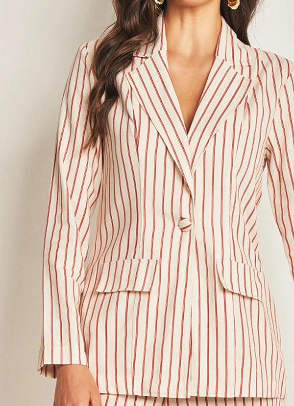 Doce Trama - Blazer em Plano Linen Listrado 5