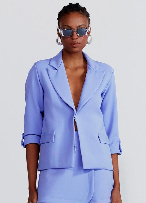 Linzzi - Blazer em Tecido Alfaiataria Roxo