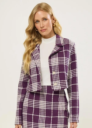 Naguchi - Blazer em Tweed Roxo Figo - NAGUCHI