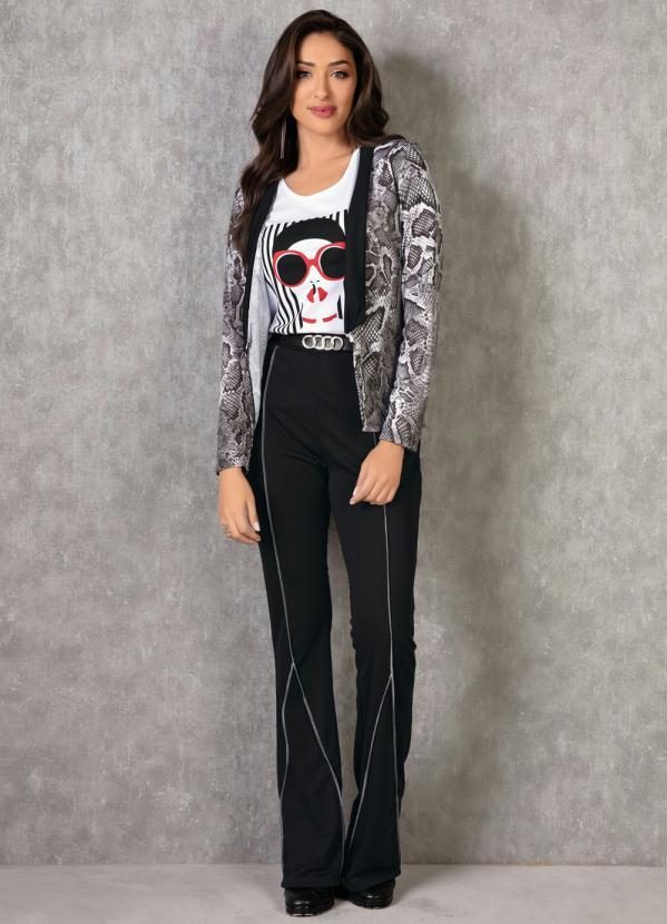 Outlet - Blazer Estampa Cobra com Gola Contrastante 4