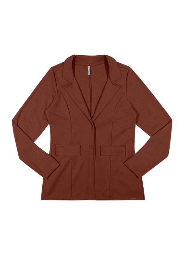 Rezzato - Blazer Estruturado Alfaiataria Feminino Marrom