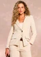 Doce Trama - Blazer Ethnic Blur em Veludo Cotelê Branco - variação: Branco