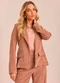 Doce Trama - Blazer Ethnic Blur em Veludo Cotelê Branco - variação: Marrom