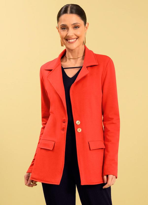 Cativa - Blazer Feminino Adulto Peluciado Laranja 1