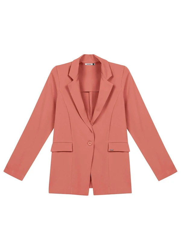 Marialícia - Blazer Feminino Alfaiataria Alongado Rosa 3