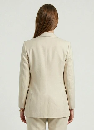 Endless - Blazer Feminino Alfaiataria Bege - ENDLESS