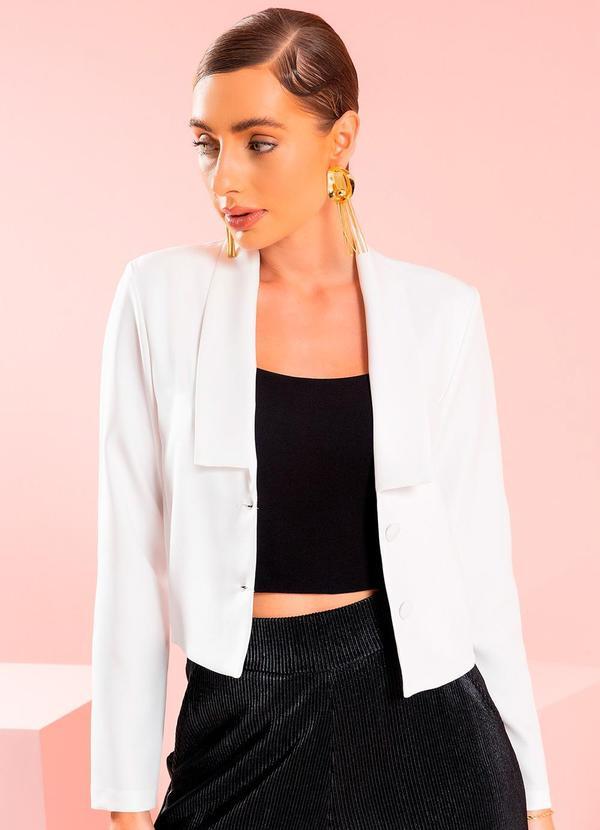 Gris - Blazer Feminino Alfaiataria Cru