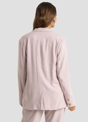 Dianna - Blazer Feminino com Ombreira em Viscolinho Lilás - DIANNA