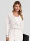Dianna - Blazer Feminino Cropped Alfaiataria Azul - variação: Bege