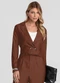 Dianna - Blazer Feminino Cropped Alfaiataria Azul - variação: Marrom