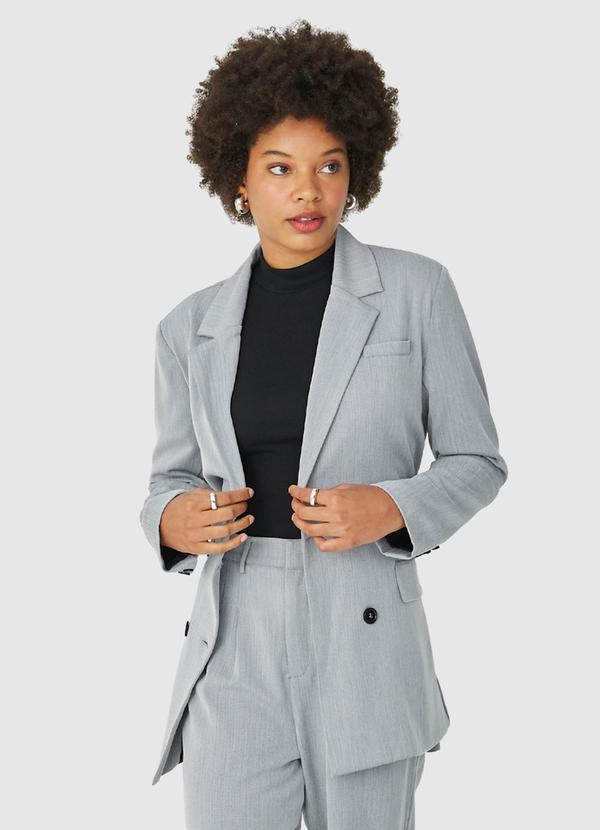 Malwee - Blazer Feminino de Alfaiataria Cinza