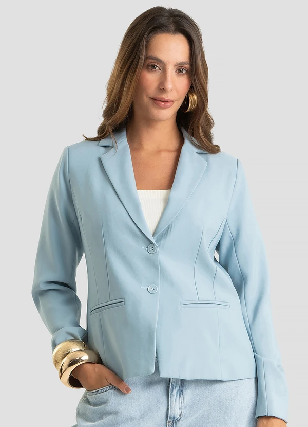 Endless - Blazer Feminino em Alfaiataria Forrado Azul