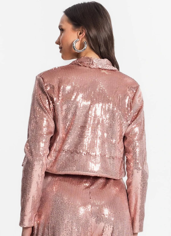 Endless - Blazer Feminino em Paetê Rosa 2