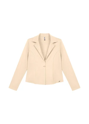 Marialícia - Blazer Feminino Estruturado Bege - MARIALÍCIA