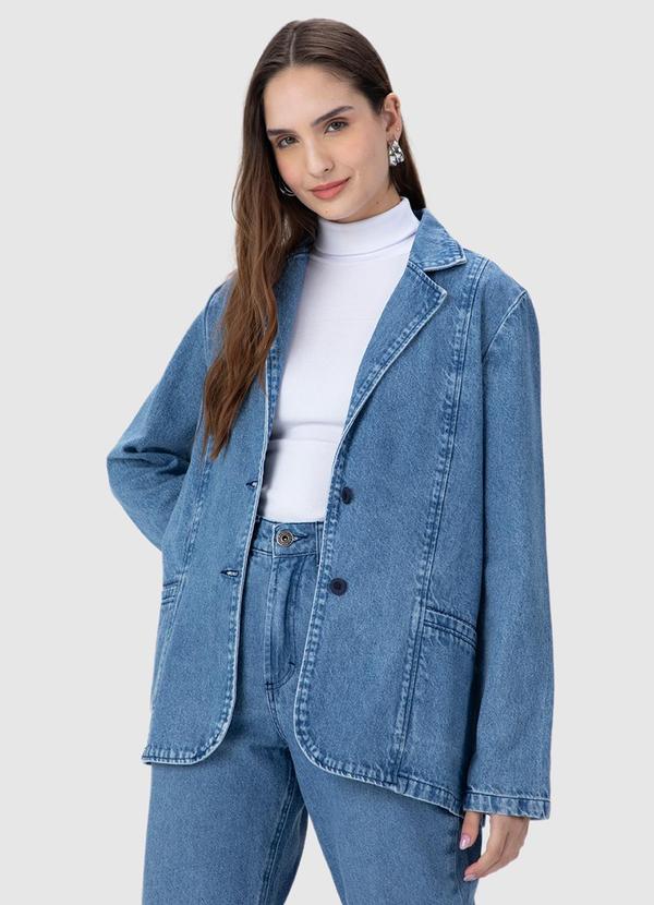 Malwee - Blazer Feminino Jeans Azul 5