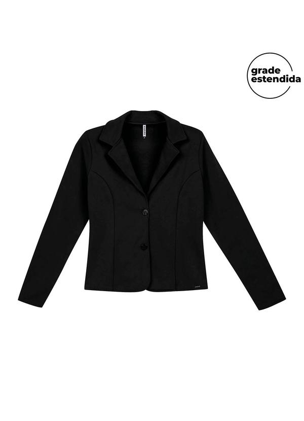 Marialícia - Blazer Feminino Moletom Felpado Preto 1