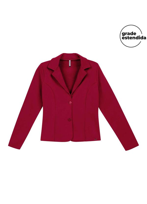 Marialícia - Blazer Feminino Moletom Felpado Vermelho