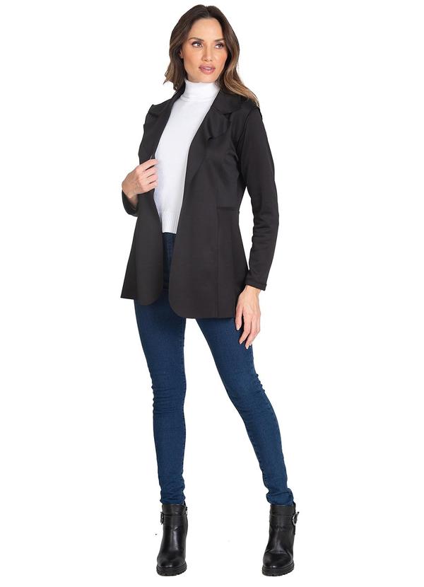 Select - Blazer Feminino Neoprene Preto 3
