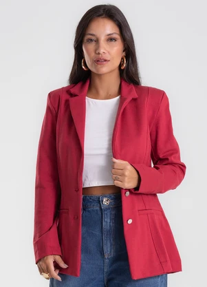 Endless - Blazer Feminino Ponto Roma  Vermelho - ENDLESS