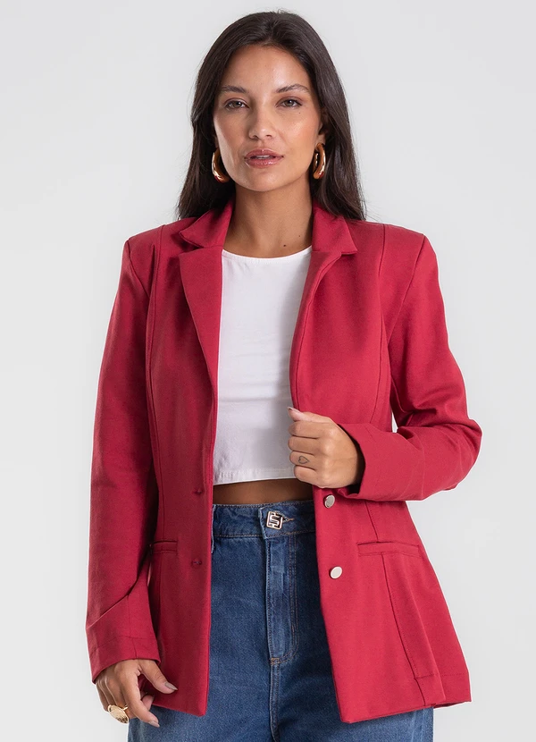 Endless - Blazer Feminino Ponto Roma Vermelho