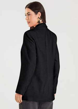 Endless - Blazer Feminino Tweed Preto - ENDLESS