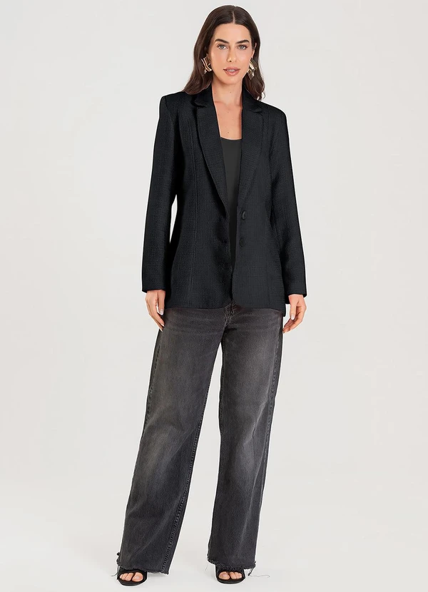 Endless - Blazer Feminino Tweed Preto 3