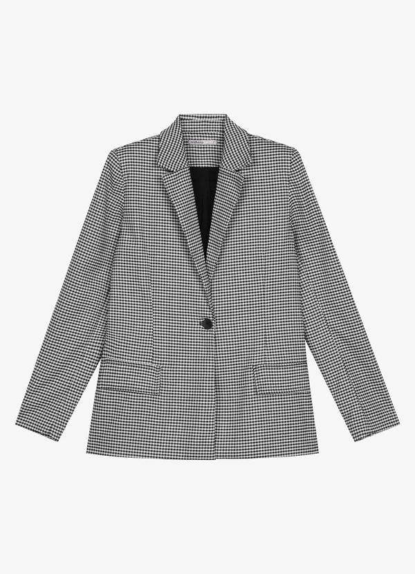 Endless - Blazer Feminino Xadrez Preto 3