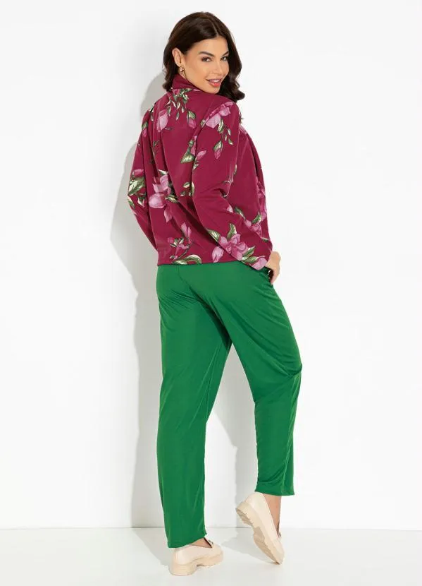 Moda Pop - Blazer Floral Púrpura com Gola 4