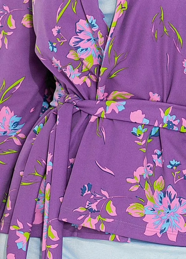 Moda Pop - Blazer Floral Roxo 3