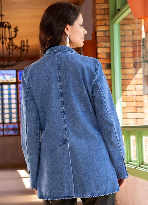 Quintess - Blazer Jeans Médio em Jeans 7