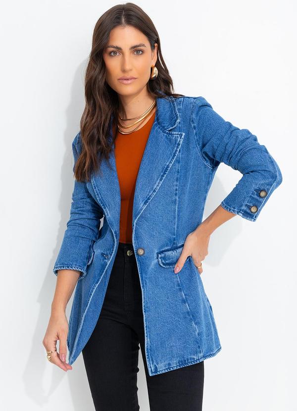 Quintess - Blazer Jeans Médio em Jeans 3