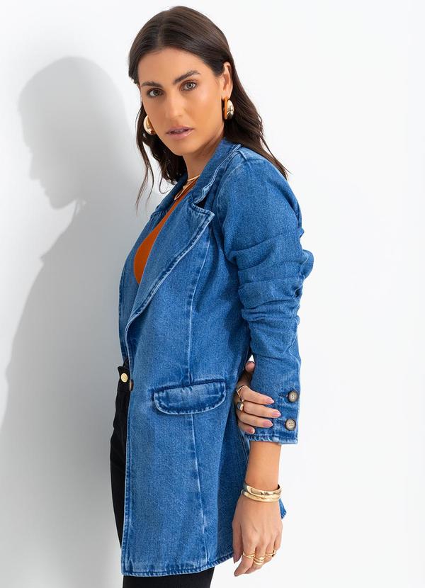 Quintess - Blazer Jeans Médio em Jeans 2