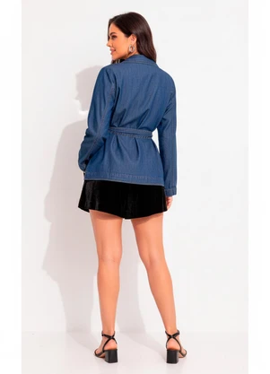Quintess - Blazer Jeans Médio em Jeans - QUINTESS