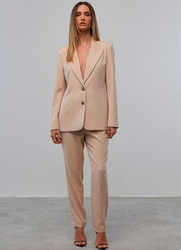 Carlota Costa - Blazer Liso Alongado Bege 2
